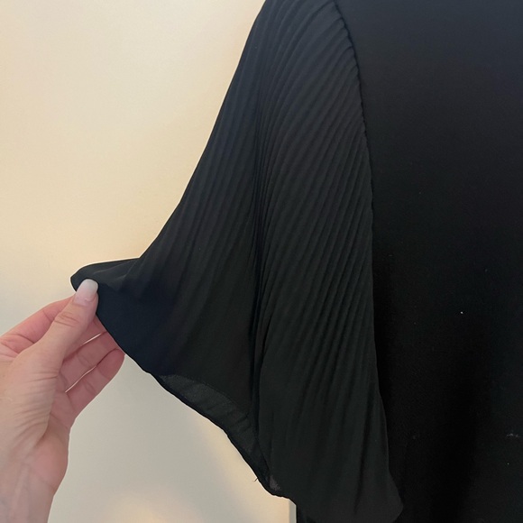 Black accordion sleeve blouse , - Picture 2 of 3